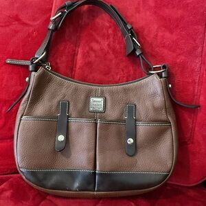 Dooney & Bourke Two-Tone Brown Leather Shoulder Bag